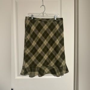 Ann Taylor Loft green plaid skirt.